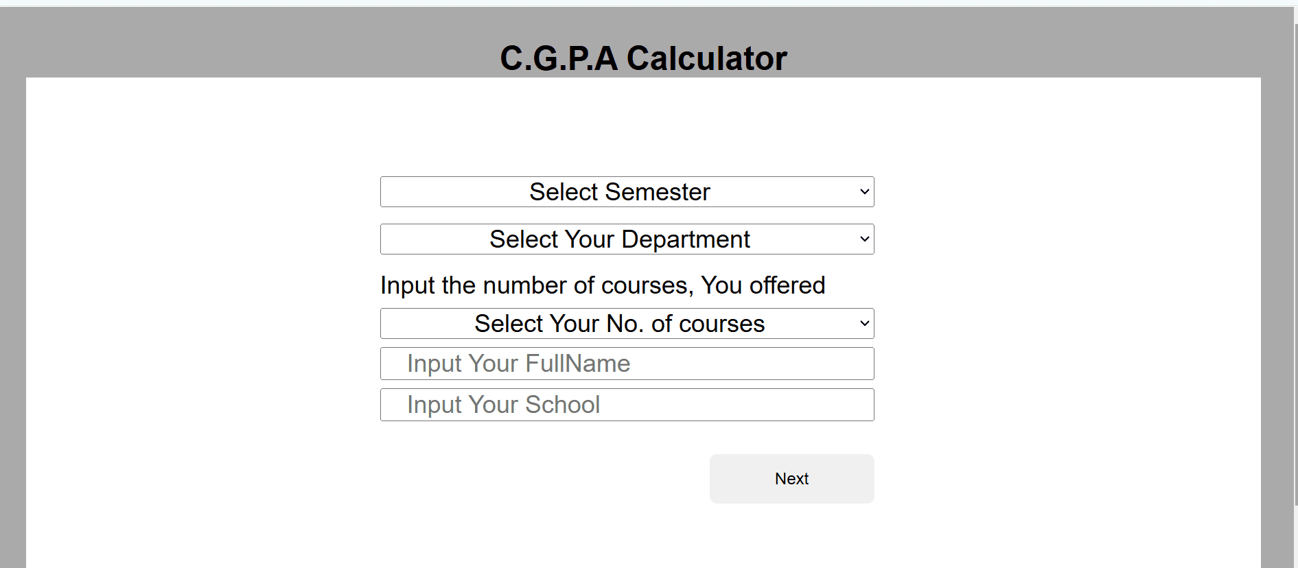 CGPA Calculator